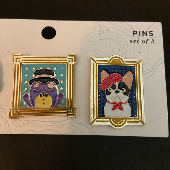 3 Animal Portrait Enamel Pin Set - Picture 2 of 4